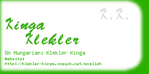 kinga klekler business card